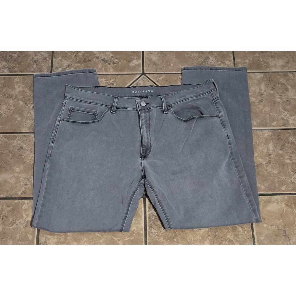 Mott & Bow Slim Stone Gray Jeans 38x30 Mens Slim Fit Denim Pants OP-00016023